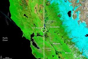 Así se ven las inundaciones en California desde el espacio