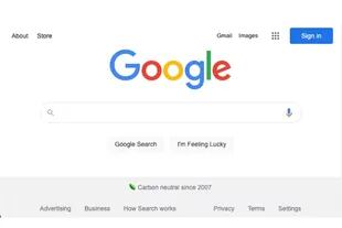 Portada del buscador Google el 1 de septiembre de 2022