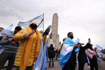 La marcha en el Monumento a la Bandera, en Rosario