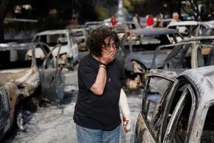 Zonas afectadas por los incendios forestales en Mati, Grecia