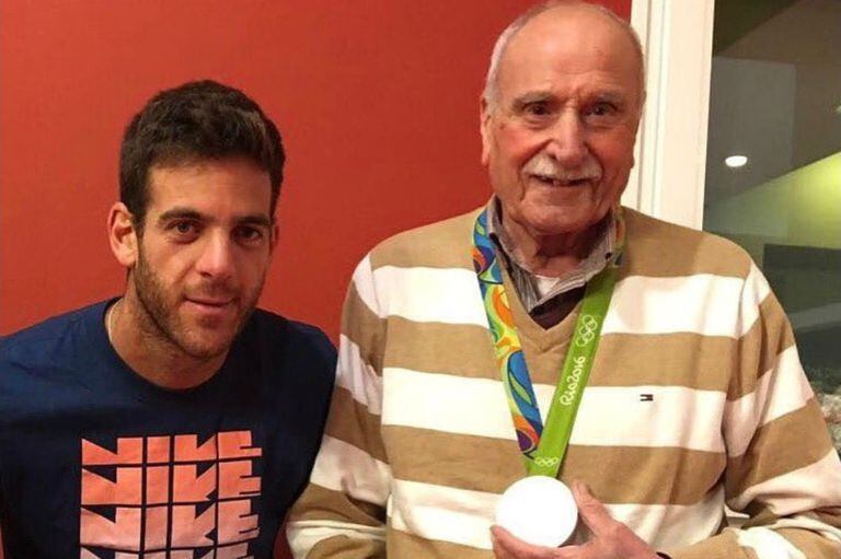 Hace unos años: Del Potro y su abuelo Francisco, cuando el tandilense obtuvo la medalla plateada en los Juegos Olímpicos de Río 2016