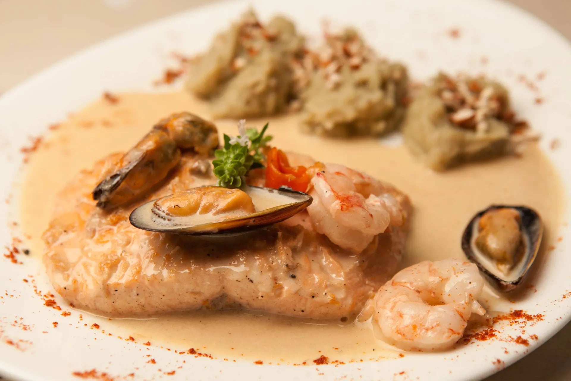 El salmón con puré de batata es uno de los clásicos de Ma Cuisine.