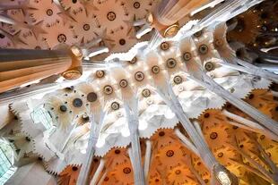 Vista general del techo de la Sagrada Familia tomada el 16 de septiembre de 2020 en Barcelona