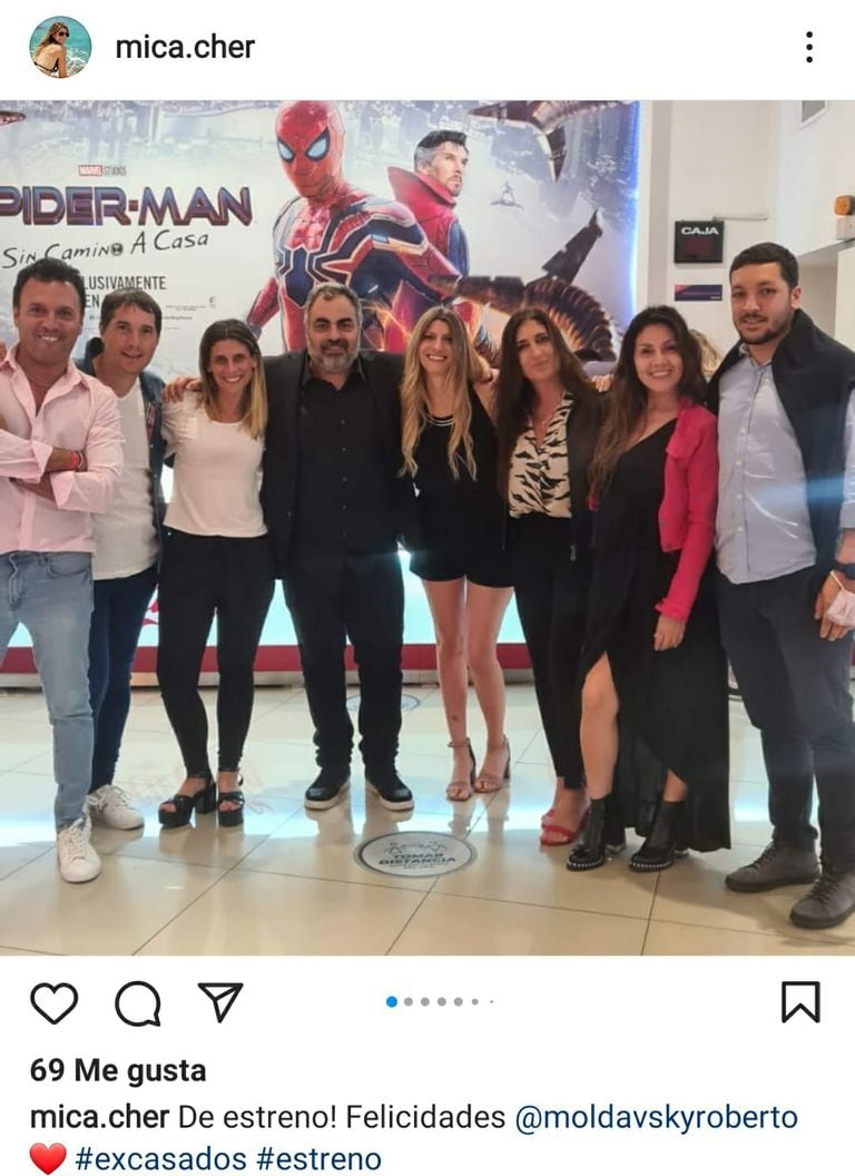La pareja de Roberto Moldavsky utilizó su cuenta de Instagram y publicó una foto junto al humorista para felicitarlo por el estreno de su primera película