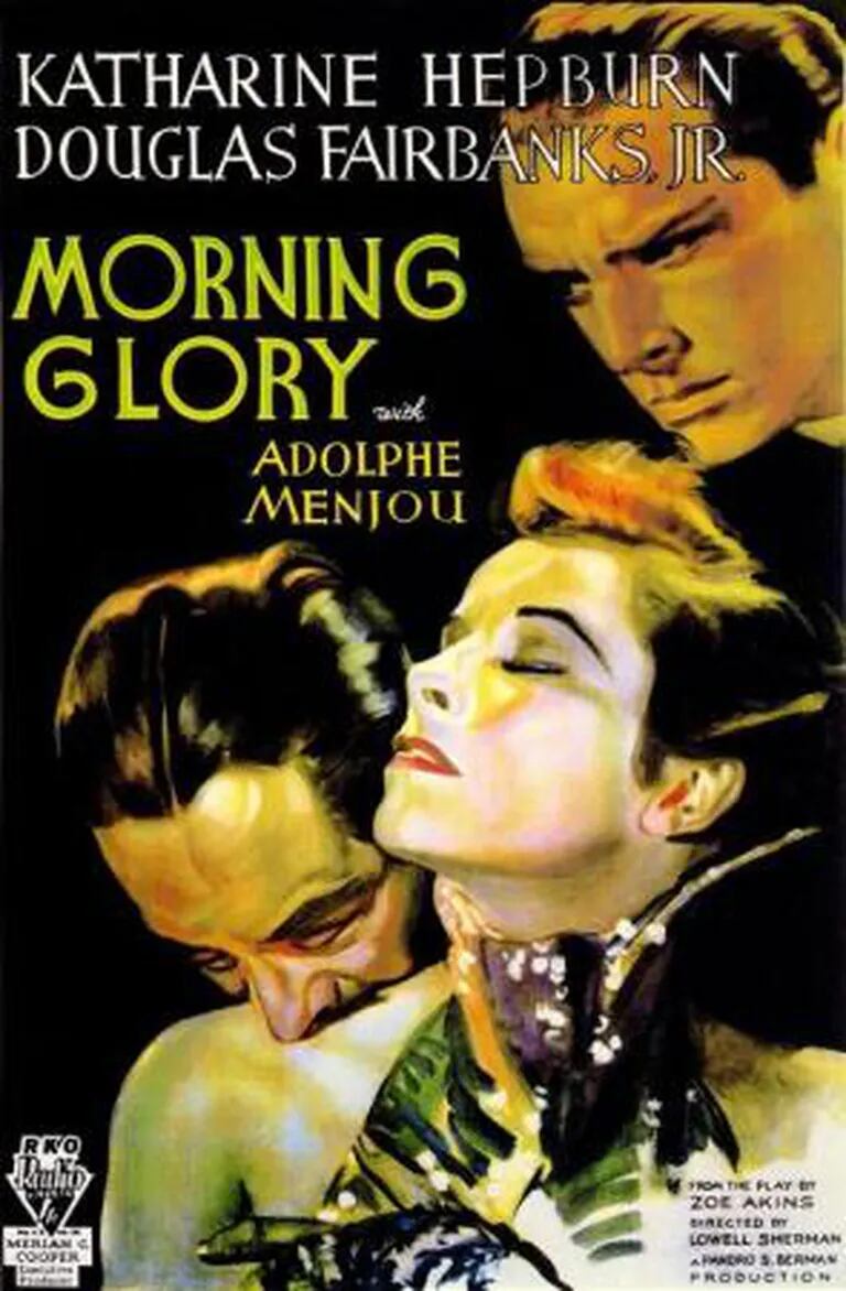 The poster for Morning Glory, the film with which Katharine Hepburn won her first Oscar. (Credit: Filmaffinity)