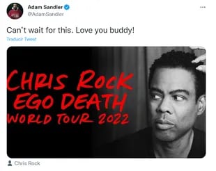 La publicación en su cuenta de Twitter de Adam Sandler