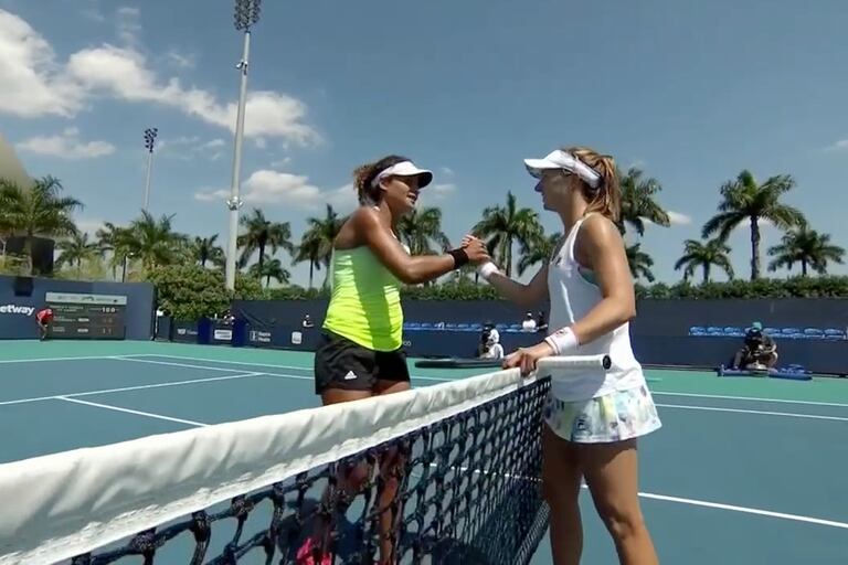 Nadia Podoroska dejó en el camino a la egipcia Mayar Sherif en el Miami Open.