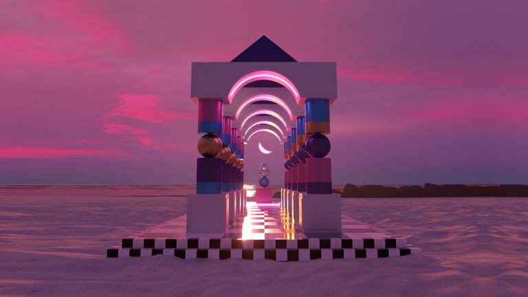La instalación Hall of Visions de la artista Pilar Zeta, ubicada en la playa del Faena Hotel, tendrá una contraparte digital animada en la plataforma Aorist
