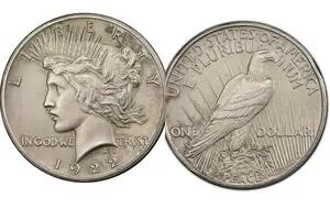 La moneda de un dólar de 1922 que tiene un acabado distinto que la hace más valiosa