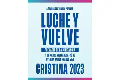 El afiche digital de convocatoria al acto kirchnerista del 11 de marzo en Avellaneda