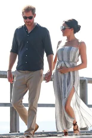 Harry y Meghan durante su visita oficial a Australia, donde dieron la feliz noticia de su embarazo.