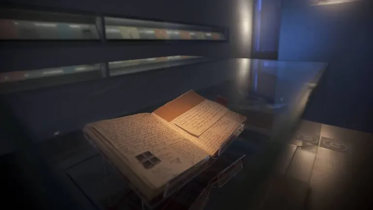Original from Anne Frank's diary, exhibited in the Amsterdam House-Museum