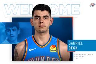 La bienvenida oficial de Oklahoma City a Gabriel Deck en redes sociales, hace varios días.