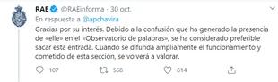 La respuesta de la RAE a un tuit de la periodista y asesora lingüista Paulina Chavira