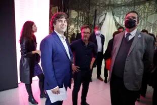 Andrés Buhar con Enrique Avogadro y Trsitán Bauer en el lanzamiento del proyecto ArtHaus, el año pasado 