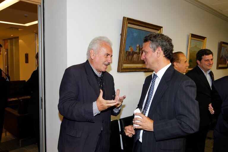 Jorge Prim, de Página 12, con Fernán Saguier