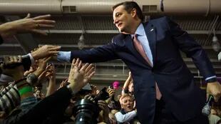 Ted Cruz, anoche, feliz con los resultados en Iowa