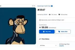 Bored Ape #3.547 salió a la venta a cerca de US$250.000