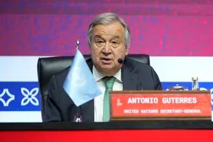 UN Secretary General Antonio Guterres attends the G20 Summit on November 14, 2022 in Bali, Indonesia.  (AP Photo/Ahmed Ibrahim, File)
