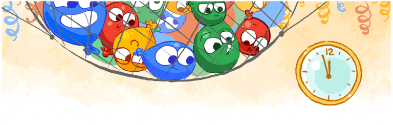El doodle con el que Google celebra la última noche del año