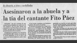 Recorte del diario de 1986