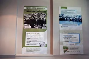 La muestra llamada "Neoliberalismo nunca más", en el Museo Nacional de la Memoria ubicado en la ex-Esma
