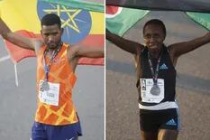 Un etíope y una keniata se quedaron con el oro en los 21 kilómetros