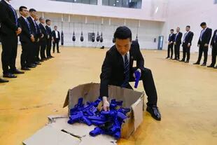 Un entrenamiento en la única escuela de guardaespaldas de China