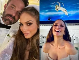 Jennifer Lopez, who wore a wedding dress that she had used in a movie, shared images of her wedding with Ben Affleck on Instagram