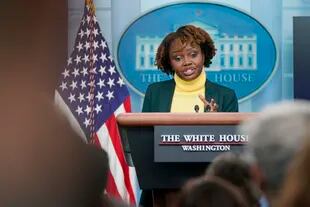 FILE.- Karine Jean-Pierre, White House press secretary (AP Photo/Patrick Semansky, File)