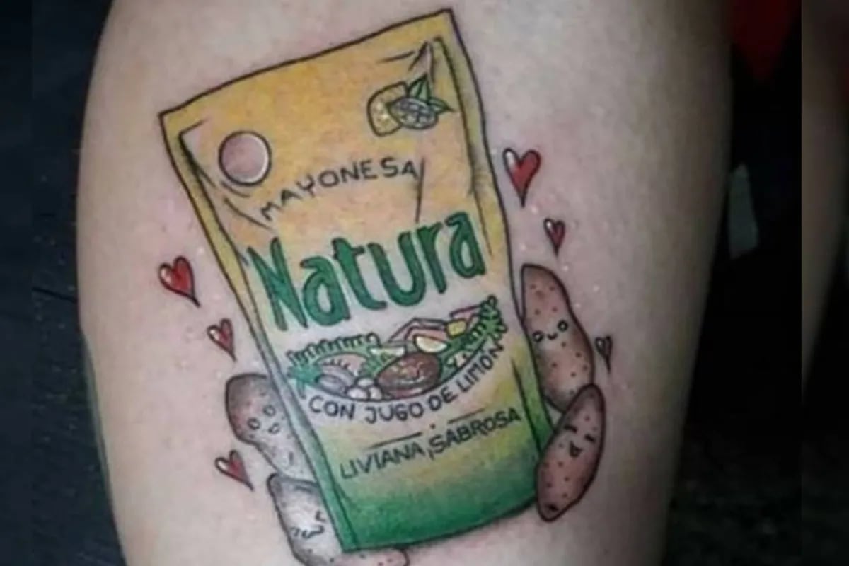 Es fanática de la mayonesa y se tatuó el envase de una marca, pero en  Twitter le dicen que es trucho - LA NACION