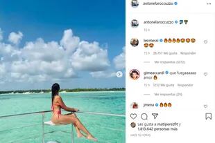 Antonela Roccuzzo compartió dos postales en bikini y sus seguidores la elogiaron por su figura