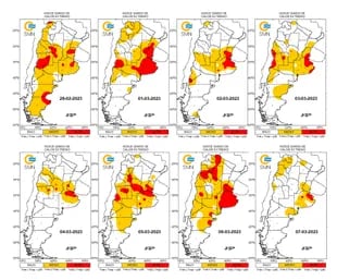 Los gráficos que muestran las variables por la ola de calor que afecta al país en marzo