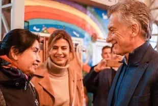 Mauricio Macri et Juliana Awada, lors de la récente visite à Margarita Barrientos