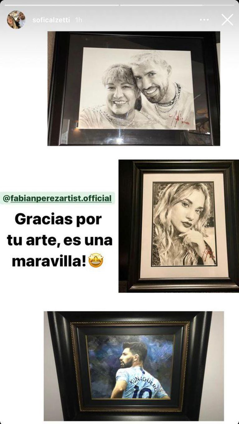Los cuadros que el Kun y su novia le encargaron a Fabián Pérez