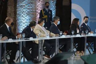 La gobernadora de Río Negro, Arabella Carreras, en el momento de su discurso.