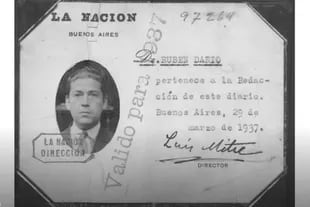 Carnet de periodista de LA NACION de Rubén Darío