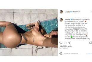Ivana Nadal posó al sol y lanzó una consigna para sus seguidores