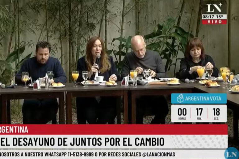 La primera imagen política de la mañana: el desayuno de Juntos por el Cambio