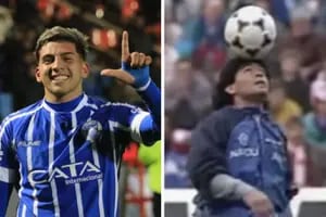 Los jueguitos del sobrino nieto de Maradona que recordaron al calentamiento del Diez en la UEFA 1989