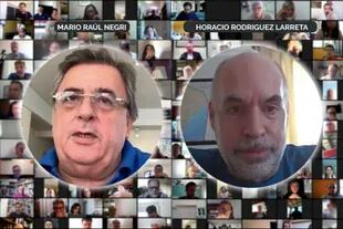 Rodríguez Larreta y Negri coincidieron en una reunión virtual de la que participaron más de mil dirigentes de Juntos por el Cambio