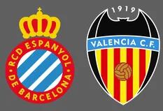 Espanyol y Valencia empataron 1-1 en la Liga de España