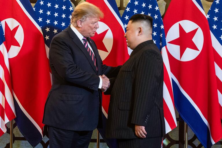 El presidente de Estados Unidos y el líder de Corea del Norte Kim Jong Un