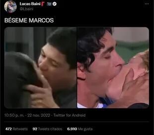 Meme sobre el beso apasionado entre Thiago y Daniela en la casa de Gran Hermano