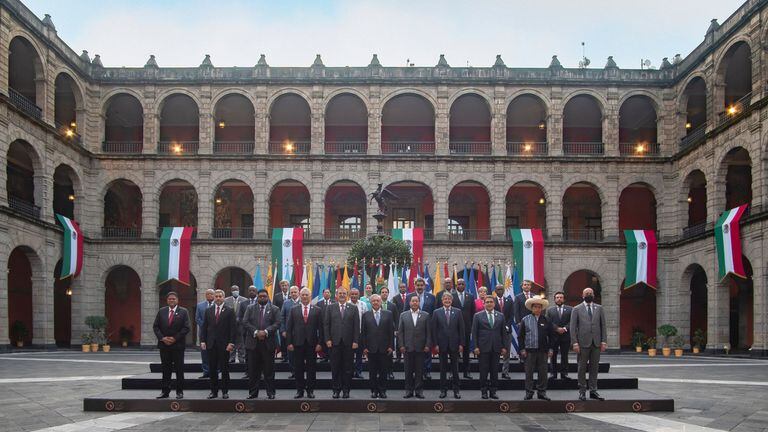 18-09-2021 Representantes de los países de la Comunidad de Estados Americanos y Caribeños durante la cumbre de México.
