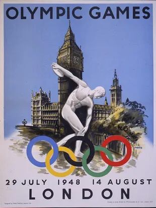 Afiche oficial de los Juegos Olímpicos de 1948.