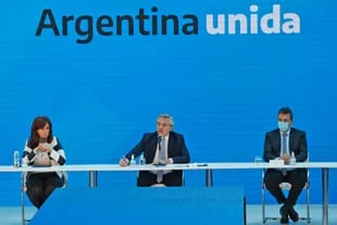 Cristina Kirchner, Alberto Fernández y Sergio Massa
