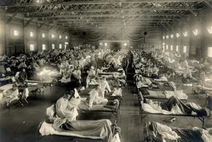 Hospital de emergencia en Camps Fuston, Kansas, en 1918