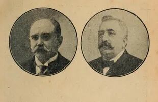 José María Carrera (izq) y Ramón Leiguarda (der). Ambos médicos y españoles, nacidos hacia 1854 y 1858, respectivamente. Fueron fundadores, junto con Pedro Carrasco, del Palacio Árabe.