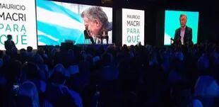 El expresidente Mauricio Macri en la presentación de su libro Para qué